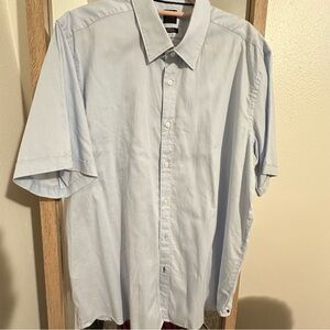 Men’s Light Blue Short Sleeve Button Down Shirt from Boss  – Regular Fit